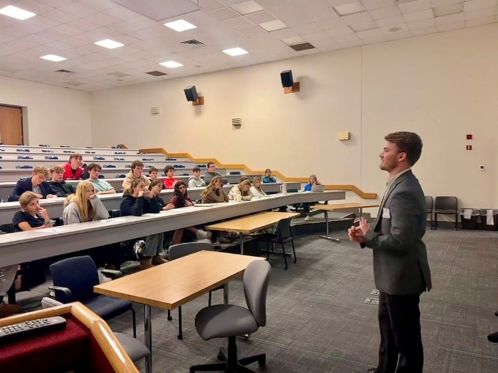 Sean O'Brien Speaking to High School Students